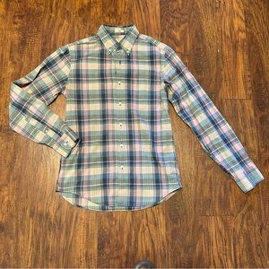 J. Crew Slim Fit Plaid 100% Cotton Long Sleeve Button Down Shirt Size S